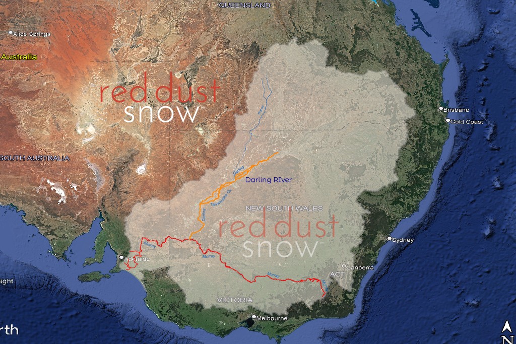 A map showing the Paroo River, a Darling River tributary - part of the Murray Darling Basin, Australia