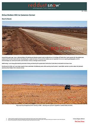 Sturts Route to Cameron Corner - Touring Guide and Map - Touring Guide for Outback NSW